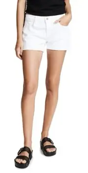 NWT Frame Denim $179 Le Cut Off Cuffed Shorts In Blanc Size:25