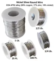 Nickel Silver Round Wire 24 Ga. Dead Soft Spool ( Made In USA) Choose Size