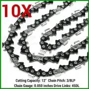 10XChainsaw Chain 12" 3/8LP 050 45DL FIT DOLMAR/ECHO/HOMELITE/HUSQVARNA/MAKITA