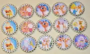 SET OF 15- "RUDOLPH THE RED NOSED REINDEER " Flat Bottlecaps for HAIRBOWS!