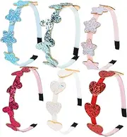 [Baluue] Pcs Girls Sequin Headband Set Glitter Heart Hairband Star Hairband Non-slip Hair Bands for Girls Hair Accessories
