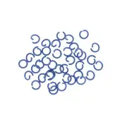 Blue Enamel Plated Jump Rings 8mm x 1.2mm - Open 16 Gauge - 250 Rings - J042