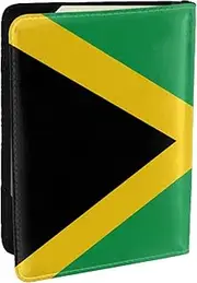 [JEJEA] Flag of Jamaica Print Travel Organizer Credit Cards Case Passport BookPassport Holder Cover Wallet forTraveling,, Black, One Size
