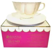 NEW MAXWELL WILLIAMS BLUSH TEA CUP SAUCER GOLD 24 CARAT GIFT & FREE TEA INFUSER