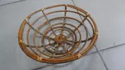 Handmade Woven Cane Fruit Vegetables Basket Natural Round Traditional Sri Lankan