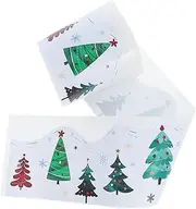 TEHAUX 1 Roll Christmas Bulletin Border Stickers Vibrant Pine Tree Trim for Winter Decor Easy to Cut Install for Classroom Blackboard Home Decoration Plate