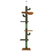 Cat Tree Tower Scratching Post Sisal Scratcher Furniture Stand Scratch Pole Climbing Floor to Ceiling Hammock Platforms 229-275cm