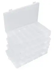 Bead Organizer 36 Grids 4 Pack Clear Plastic Parts Organizer Box 3600 Tackle
