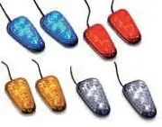 K & S LED Mini Triangle Marker Lights Chrome/Amber Lens 25-9703