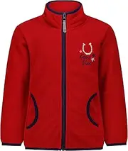 [SALT AND PEPPER] Warm Girls' Fleece Jacket with Horse Embroidery, Very Berry, One Size