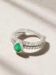 [Amrapali London] Amrapali London - 18-karat White Gold, Diamond And Emerald Ring - Green - 7 7 Green