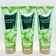 NEW SET! 3 PCS BATH & BODY WORKS CUCUMBER MELON BODY CREAM 24 HOUR MOISTURE 8 OZ