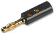 STRAIGHT 4MM Banana PLUG, BLACK, CABLE, Banana Test Connectors PE000037