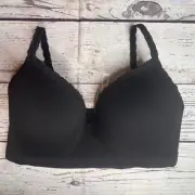 PINK Victoria’s Secret Bra L-DD Black Lace Seamless Push-Up Wireless