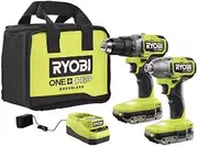 [RYOBI] ONE+ HP 18V Brushless Cordless Combo Kit w/ 1/2 in. Drill, 1/4 in. Impact Driver (2) 2.0 Ah Batteries, Charger and Bag, PBLCK01K