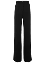 Dolce & Gabbana Wide-leg Stretch-jersey Trousers - Black - 44 (UK12 / M) 44 (UK12 / M)