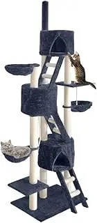 i.Pet Cat Tree Large Cats Tower Ultimate Scratching Post, 244cm Height Pet Scratcher Cardboard Posts Indoor Kittens Wooden Play House Towers and Trees Corner Toys, with Condo Ladder