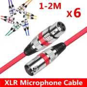 1-2M 3 Pin XLR Male to XLR Female Lead Speaker Microphone Mic Audio Cable 6Pack