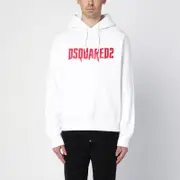 [Dsquared2] White cotton hoodie S White