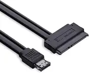 Power eSATA Cable,Power eSATA to SATA 22Pin Data Transfer Extension Cable Support 5V/12V Power for 2.5"/3.5" Hard Disk Drive 50cm