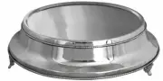Classic 35cm Nickel Brass Plated Round Silver Plateau Wedding Cake Stand Display