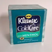 vintage 1996 Kleenex Brand Cold Care with Menthol Facial Tissues 60 ct Box
