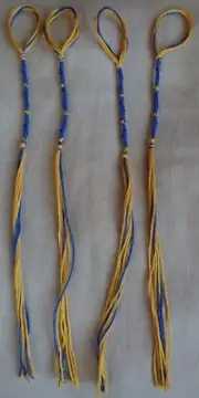 Home made set of Messianic Hebrew tzitzit, tassels, fringes (Yellow)