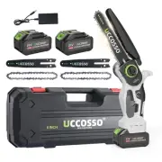 Mini Chainsaw - Cordless Electric 6-Inch Handheld Brushless Chain Saw with 2 ...