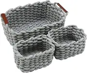 GREENADSCAPE 1 Set Cotton Rope Storage Basket Decorative Woven Baskets for Nursery Organization and Stylish Home Storage Grey for Clothes and More