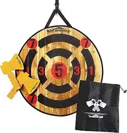 WIn SPORTS Toy Foam Axe Throwing Game - Indoor Outdoor Target Game,Includes Two Foam Axes, One 26” Easy Fold Target and A Carry Bag