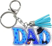 [Generic] Father's Day Celebrate Key Chain, Acrylic Flat Keychain To Celebrate Father's, Express Love For Dad Novelty Backpack Ornament For Business Trips, Theme Party