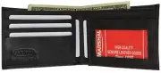 Plain Men's Bifold Thin Genuine Leather Wallet ID Credit Card Front Pocket Black