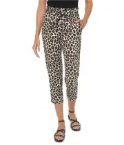 Michael Kors Womens Leopard Print Casual Trouser Pants, Beige, X-Small