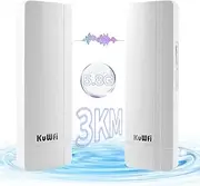 Point to Point Wireless Bridge, KuWFi 900Mbps POE WiFi Bridge with Gigabit Port, 5.8G Outdoor Access Point with 14dBi High Gain Antenna, 3KM WiFi Repeater Transmission Solution for PTP, PTMP