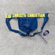 Andrew Christian men navy blue happy Jock strap jockstraps underwear size M L