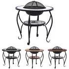 Mosaic Fire Pit Table 68cm Ceramic Backyard Fireplace Multi Colours vidaXL