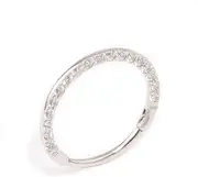 [Lovisa] Surgical Steel Cubic Zirconia Clicker Ring | Brilliant Crystals | Hypoallergenic | On Trend Designs | Stylish Piercings, metal, cubic-zirconia
