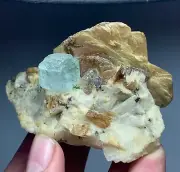 579 CRTs Natural Aquamarine Crystal Specimen with Topaz crystal From Pakistan