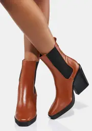 [Lemon Drop by Privileged] Mocha Salena Ankle Boots