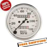 Auto Meter 1693 Old Tyme White 3-1/8" Mechanical Speedometer Gauge, 0-120 MPH