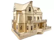Large 64cm Gothic Villa Wooden Dollhouse 1:20 Miniature Kids Gift Home Decro