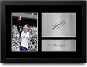 HWC Trading Son Heung-Min Gift Signed FRAMED A4 Printed Autograph Tottenham Hotspurs Gifts Photo Display