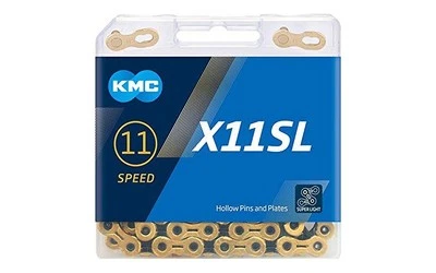 KMC X11SL Ti-N Gold Black 11-Speed Chain 1/2 x 11/128 118L 5.65 mm Missing Link