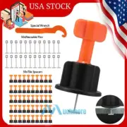 50Set Tile Leveling System Kit Reusable Tile Spacer Wall Floor Clips+Wrench Tool