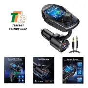 Bluetooth FM Transmitter Upgraded Version in-Car Wireless Radio Adapter Kit W...