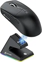 ATTACK SHARK X6 49g Superlight Mouse with Magnetic Charging Dock, PixArt PAW3395 Gaming Sensor, BT/2.4G Wireless/Wired Gaming Mouse, 26000 DPI, X3 Upgraded Office Mice for Win11/Xbox/PS/Mac (Black)