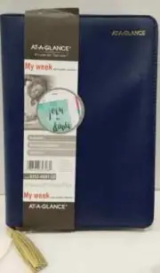 AT-A-GLANCE Weekly & Monthly Planner, Undated, Pebble, Navy (6152-4001-58)
