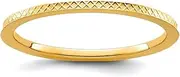 [JewelryWeb] 14k Solid Yellow Gold 1.2mm Criss cross Pattern Stackable Band Ring Size 6-Stackable-Ring for Women and Men