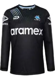 Cronulla Sharks NRL Mens Long Sleeve Training Tee Sizes S-7XL BNWT