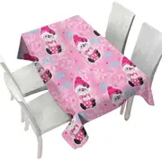 Christmas Winter Pink Snowman Pattern Tablecloth
